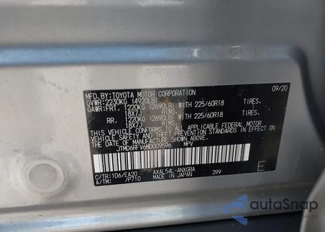 2021 Toyota Rav4 Hybrid Limited from USA, damaged, VIN JTMD6RFV6MD009596